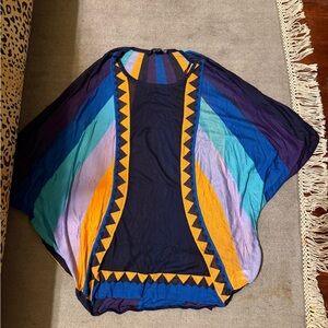 French Connection Geometric Batwing Tunic Blue Purple Orange Women’s Medium